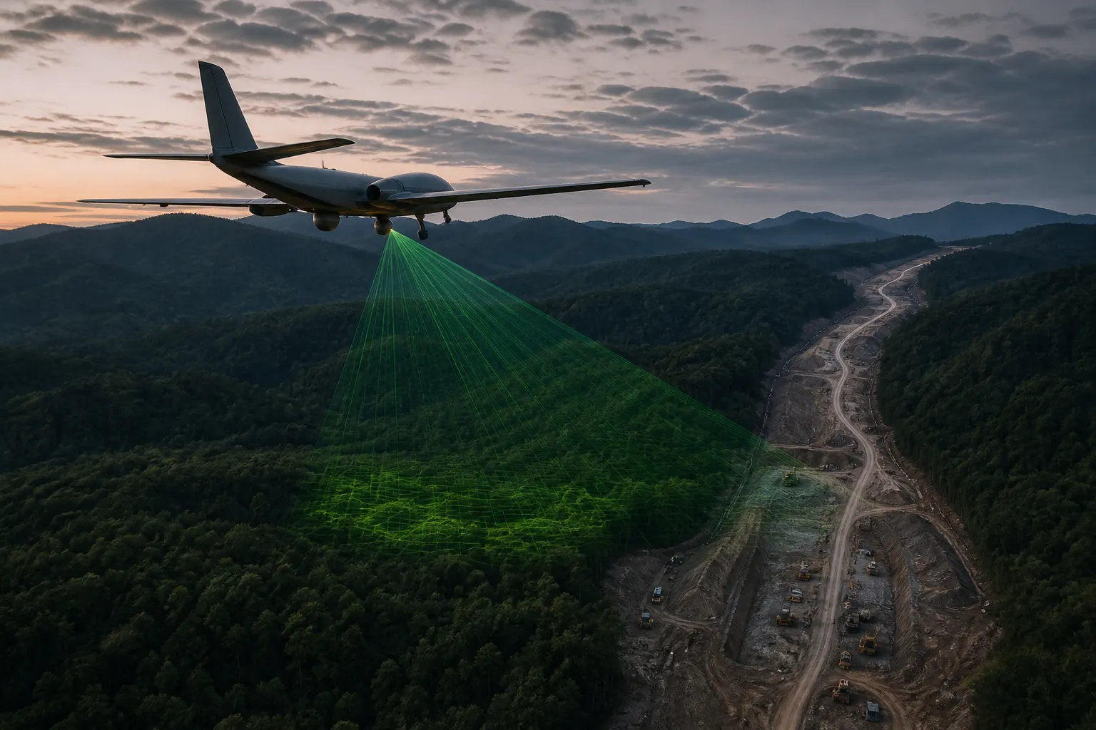 LiDAR tarama hattı, arazi koridoru